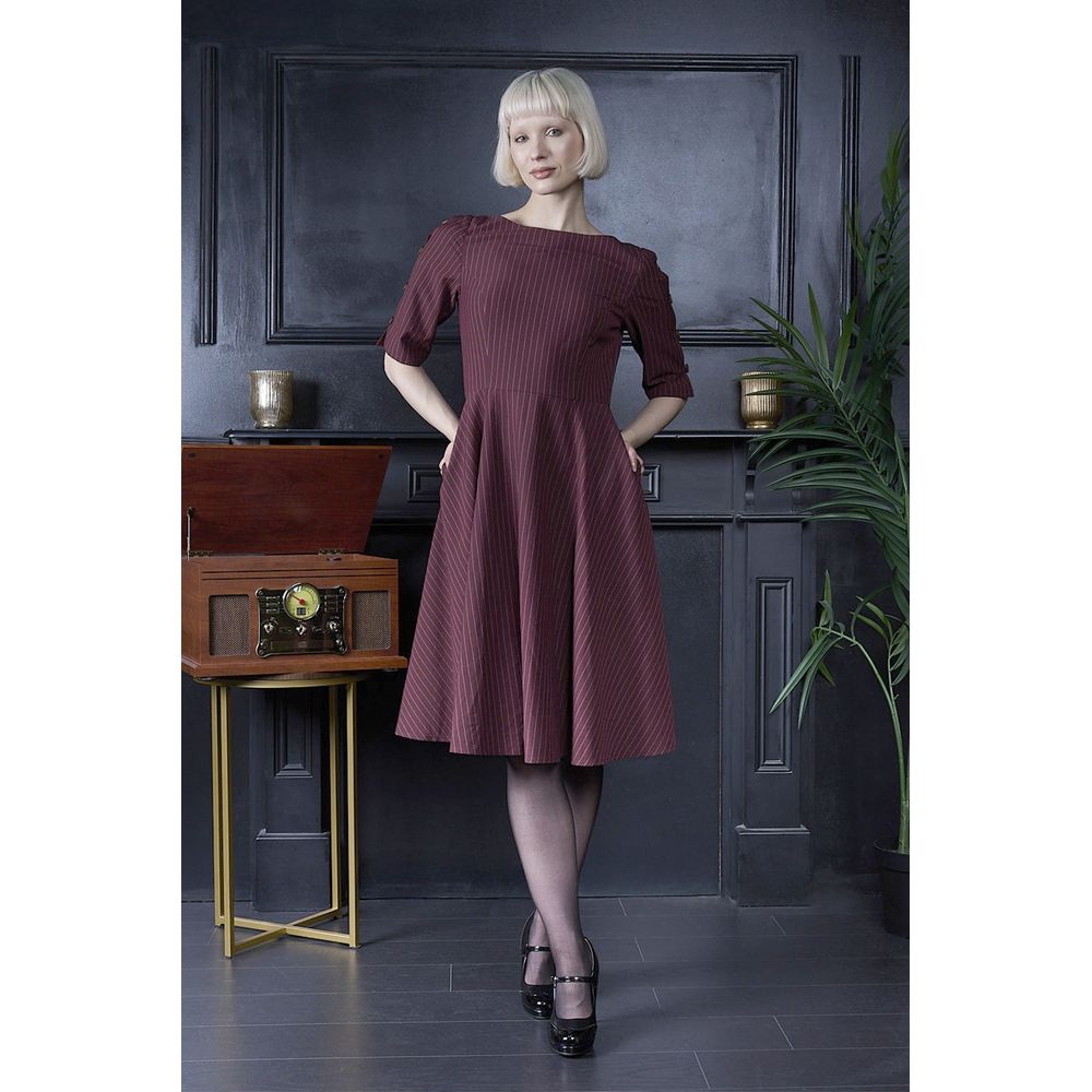 Banned - Michaella Flare Kleid - Bordeauxrot